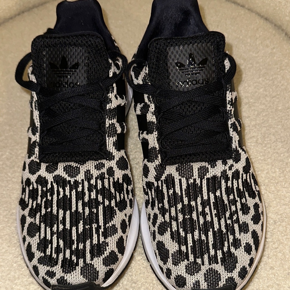 adidas Black and White Animal Print Running Shoes